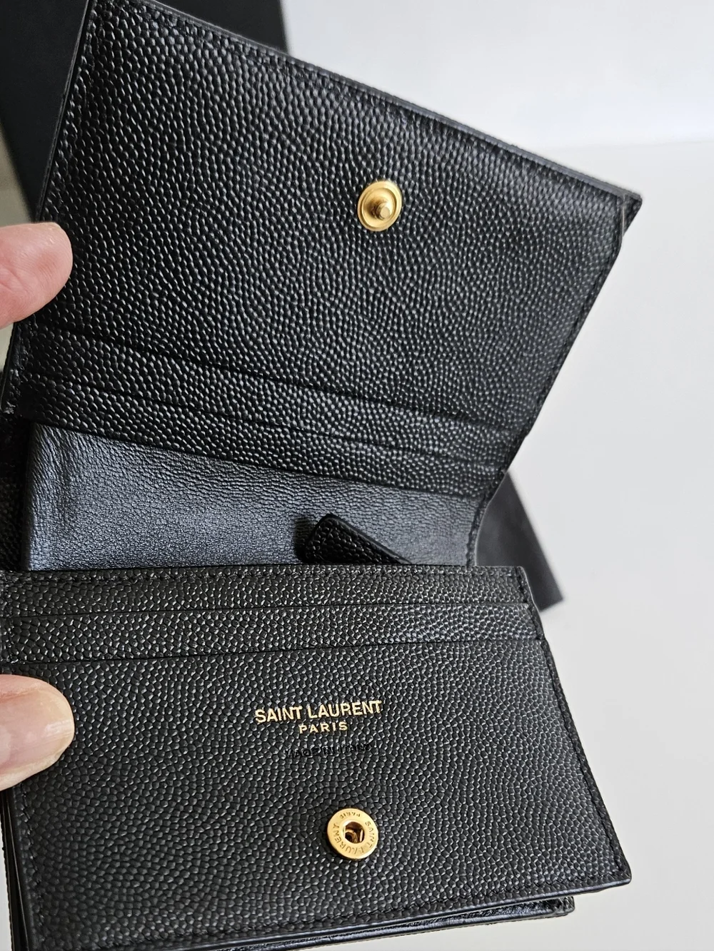 YSL Cassandra Chevron Quiltet Leather Envelope Wallet Box Cards Dust Bag FIRM - Picture 8 of 14